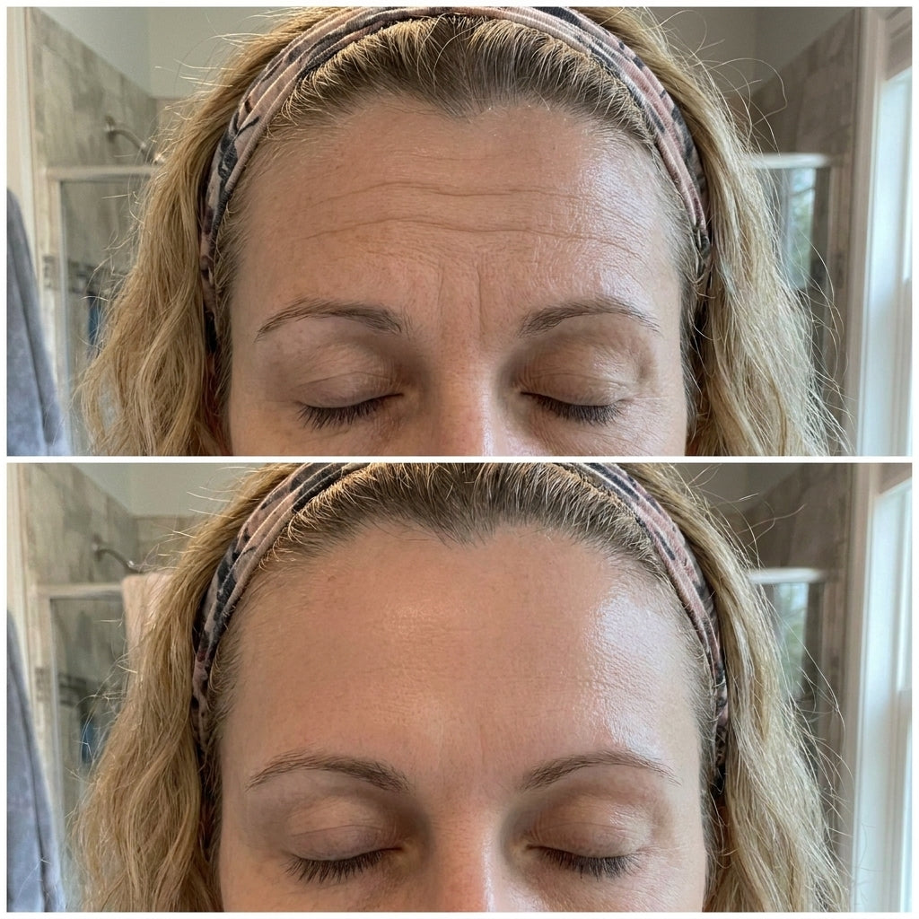Before and after — forehead smoothing