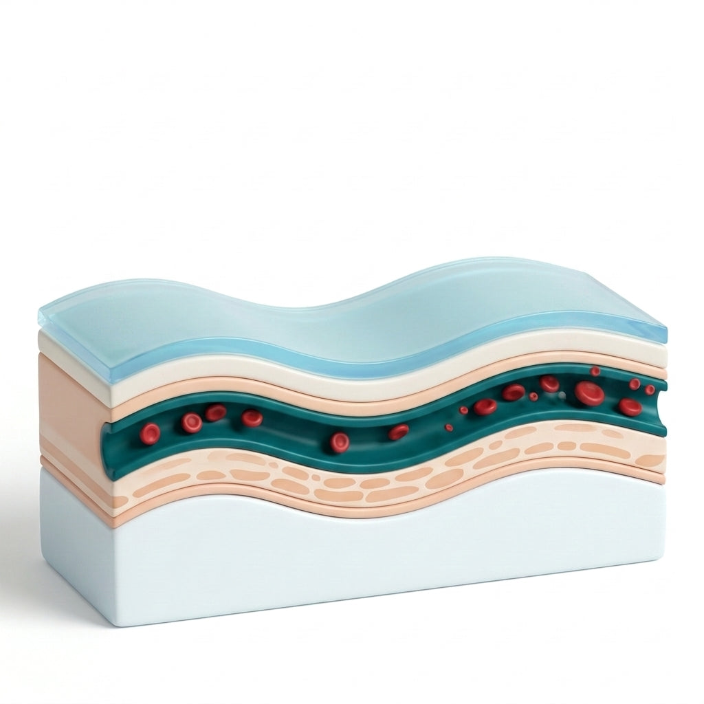 Skin cross-section — after patch