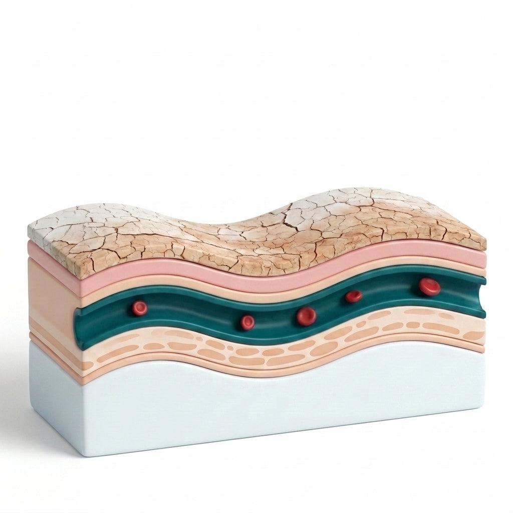 Skin cross-section — before patch