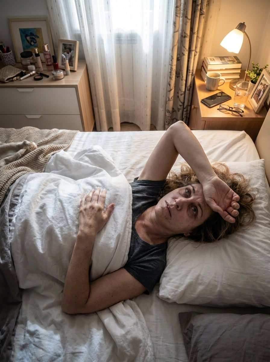 Woman struggling to sleep