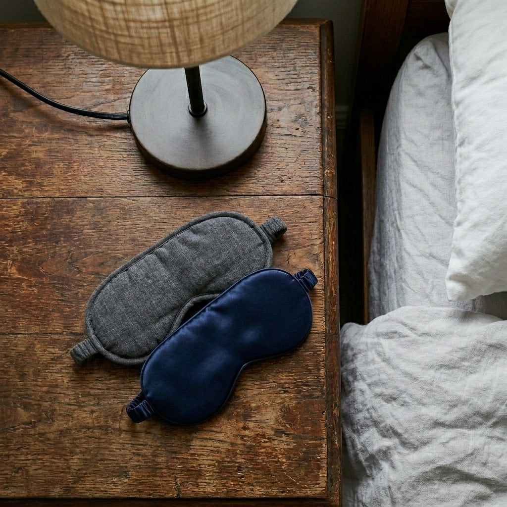A standard fabric eye mask